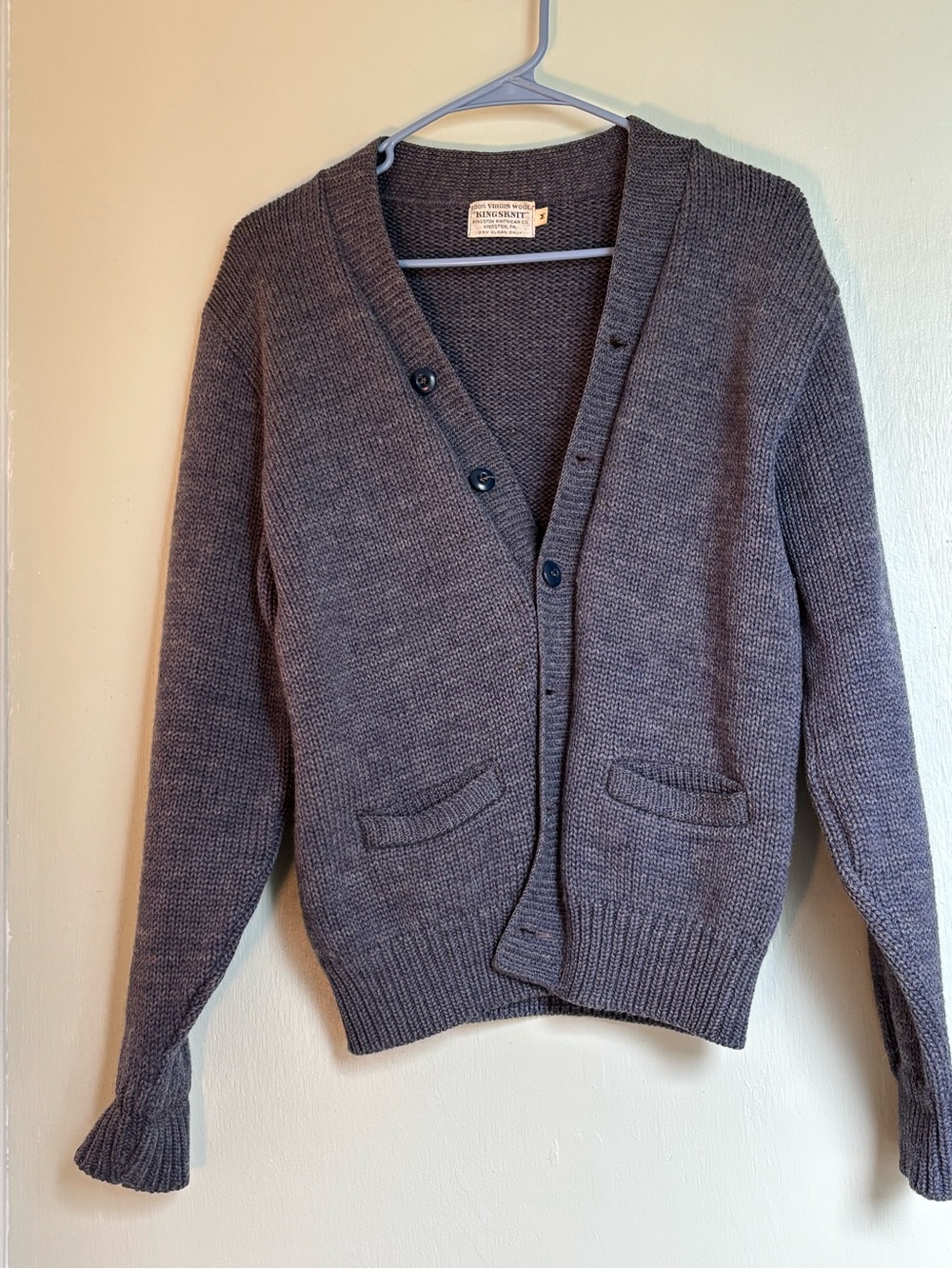 Women's Gray V-Neck Button Cardigan Sweater